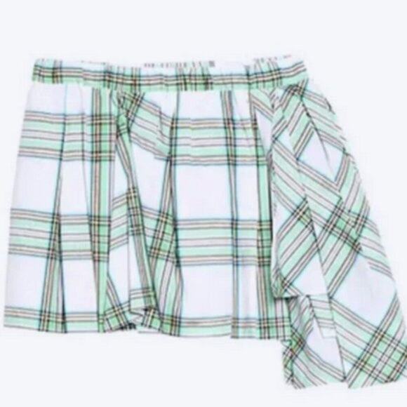 N21 tartan Mini skirt green and white size 8 - Picture 5 of 5